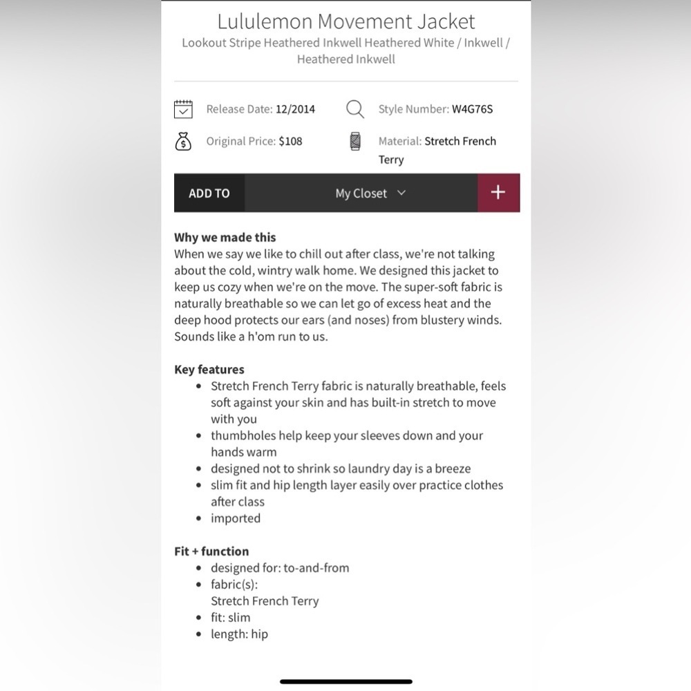 Lululemon Movement Hoodie- EUC - Picture 3 of 6